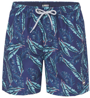 Heren zwemshort blad print - maat S Blauw