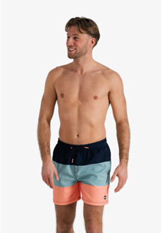 Heren zwemshort colorblock print Veelkleurig