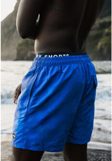 Heren zwemshort dubbele waistband effen - maat XL Blauw