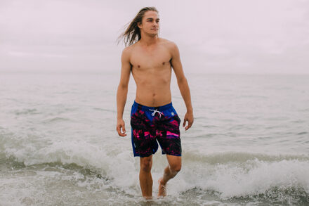 Heren Zwemshort met Palmpatroon Roze Rosé - L