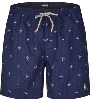 Heren zwemshort palmbomen donker print Blauw - XL