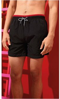 Heren zwemshorts (Zwart/Rood) - 2XL
