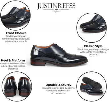 herenbrogues van zwart lakleer - Harry - EU 43