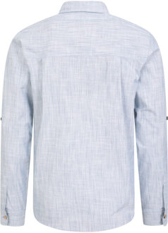 Herenhemd met lange mouwen en kokosnootstructuur (Denim) Blauw - 2XL