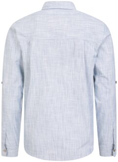 Herenhemd met lange mouwen en kokosnootstructuur (Denim) Blauw