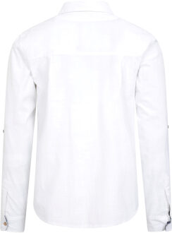 Herenhemd met lange mouwen en kokosnootstructuur (Wit) - XS