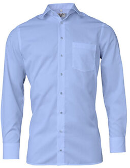Herenhemd met lange mouwen in chambray modern - maat 47 (XXXL) Blauw