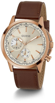 Herenhorloge 44 mm lederen band Gw0540G4 Guess , Brown , Heren - ONE Size