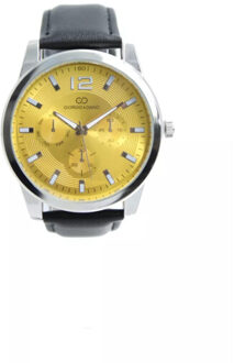 herenhorloge geel analoog Houtskool - One size