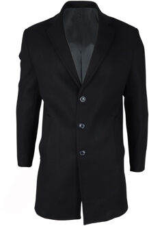 Herenjas met reverskraag en wolmix, zwart - maat 46 (Borst)