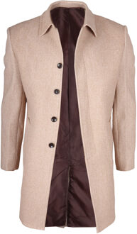 Herenjas van wolmix met klassieke kraag en beige - 40 (Borst)
