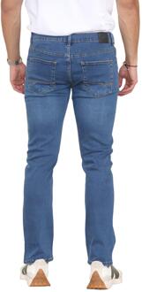 Herenjeans met rechte pijpen, hyperstretch denim in blauw - 42W/32L
