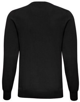 Herenkatoenrijke V-hals trui (Zwart) - maat 3XL