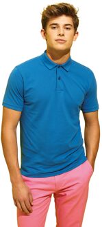 Herenkust Vintage Wash Polo (Paleisblauw)