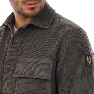 Herenoverhemd Belstaff Corduroy Fallgate in grijs - XS