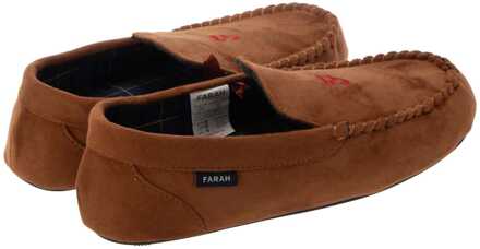 Herenpantoffels Farah Nicken Moccasin in Tan Bruin