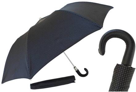 herenparaplu opvouwbaar blauw m. gele stippen