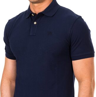 Herenpolo met korte mouwen en reverskraag HM561503 Blauw - XS