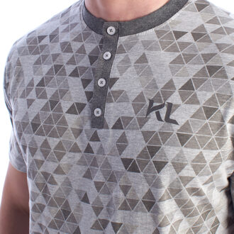 Herenpyjama 100% katoen met korte mouwen KL30000 Grijs - 2XL