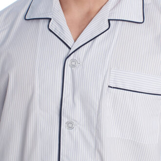 Herenpyjama in popeline met lange mouwen KL30233 - maat Blauw