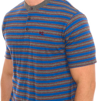 Herenpyjama met korte mouwen en ronde hals KL30000 Grijs - 2XL