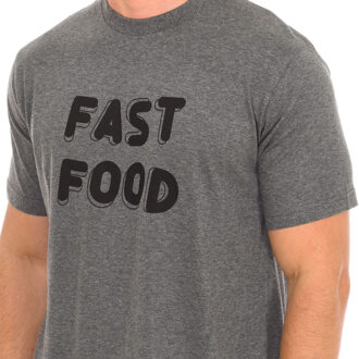 Herenpyjama met korte mouwen en ronde hals KL30000 Grijs