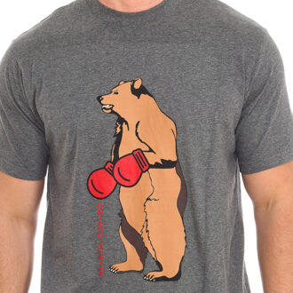 Herenpyjama met korte mouwen en ronde hals KL30000 Grijs