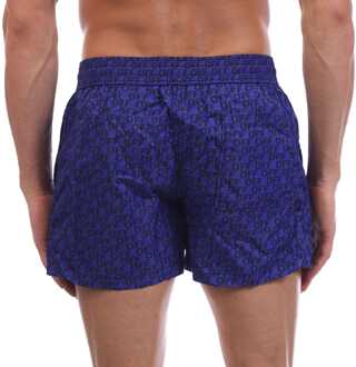 Herenzwemshort Off White Allover in blauw