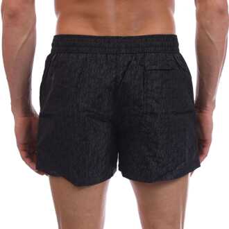 Herenzwemshort Off White Allover in zwart