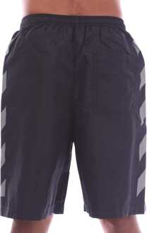 Herenzwemshort Off White Diagonal Surfer in zwart