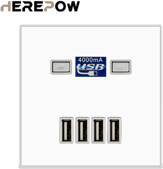 Herepow usb socket 4 Port USB Fast Charging Socket DC5V 4A Wall Outlet EU Standard usb outlet usb wall socket outlet with usb