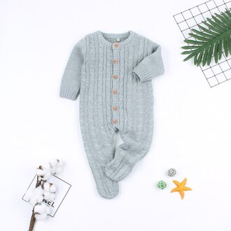 Herfst Baby Baby Meisjes Lange Mouw Gebreide Solid Print Rompertjes Kinderen Jongens Bodysuit Jumpsuit Aankomst H / 12m