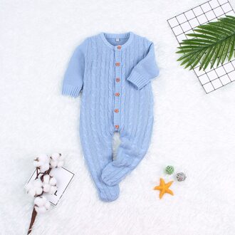 Herfst Baby Baby Meisjes Lange Mouw Gebreide Solid Print Rompertjes Kinderen Jongens Bodysuit Jumpsuit Aankomst L / 6m