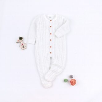 Herfst Baby Baby Meisjes Lange Mouw Gebreide Solid Print Rompertjes Kinderen Jongens Bodysuit Jumpsuit Aankomst W / 6m