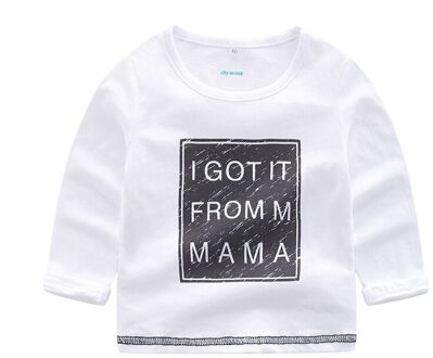 Herfst Baby Jongen Tees Lange Mouw Mode Brief Afdrukken T-shirts Kinderen Katoen Tops Casual Blouse Lente W / 80