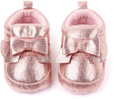 Herfst Baby Meisjes Schoenen Strik Prinses Stijl Anti-Slip Peuter Zachte Zolen Casual Eerste Walking Schoen Voor Baby/ Roze / 13
