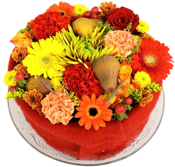 Herfst bloementaart compleet geleverd