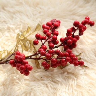 Herfst Decoratie Kerst Rode Fruit Berry Bean Boeket Tak Simulatie Bloem Bean Deocr Kunstmatige Bloemen