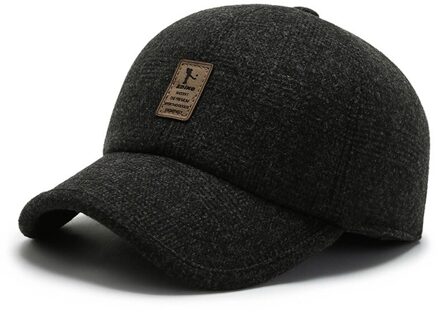 Herfst En Winter Buitenste Oor Bescherming Baseball Cap Oor Bescherming Brengt Warmte In De Winter zwart