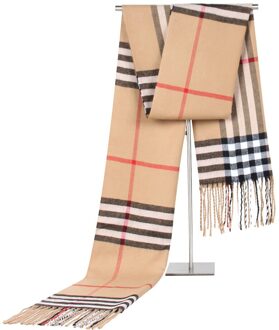 Herfst En Winter Business Casual Plaid Mannen Sjaal Midden-Aged Kasjmier Sjaal Paar Sjaal Giveaway khaki