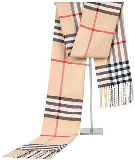 Herfst En Winter Business Casual Plaid Mannen Sjaal Midden-Aged Kasjmier Sjaal Paar Sjaal Giveaway Shallow khaki