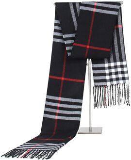 Herfst En Winter Business Casual Plaid Mannen Sjaal Midden-Aged Kasjmier Sjaal Paar Sjaal Giveaway zwart