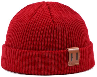 Herfst En Winter Gebreide Wollen Muts Decoratie Jurk Up rood