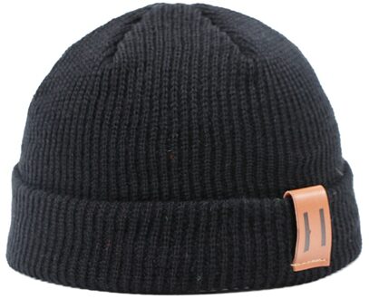 Herfst En Winter Gebreide Wollen Muts Decoratie Jurk Up zwart