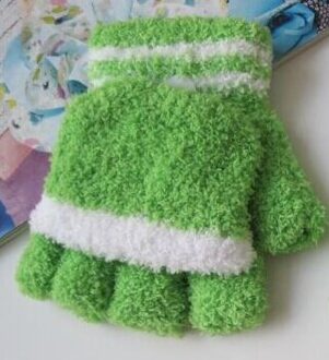 Herfst en Winter kinderen dikker thermische warm semi-vinger handschoenen kids flip streep handschoenen jongen en meisjes schrijven wanten