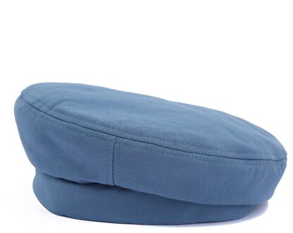 Herfst En Winter Vrouwen Baretten Japanse Stijl Canvas Materiaal Eenvoud Outdoor Mode Vrouwelijke Caps Blauw