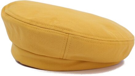 Herfst En Winter Vrouwen Baretten Japanse Stijl Canvas Materiaal Eenvoud Outdoor Mode Vrouwelijke Caps geel