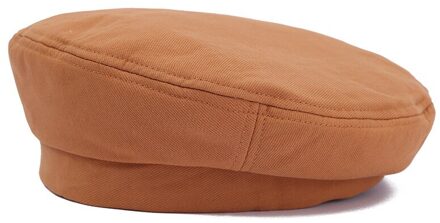 Herfst En Winter Vrouwen Baretten Japanse Stijl Canvas Materiaal Eenvoud Outdoor Mode Vrouwelijke Caps Oranje