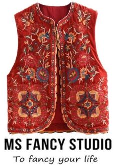Herfst En Winter Vrouwen Bohemian Fluwelen Vest Bloem Geborduurde Vest Retro Vintage Boho Chalecos Para Mujer