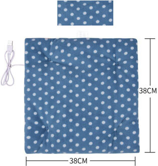 Herfst En Winter Warm Usb Elektrische Verwarming Auto Bureaustoel Verwarming Pad Huishouden Kussen Cardriver Verwarmde Zitkussen blauw Dot